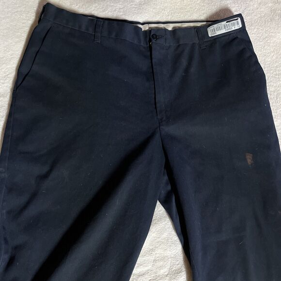 Cintas Comfort Flex Work Pants Size 40 x 30 Chino Dark Blue Flat Front Pockets - Picture 1 of 9